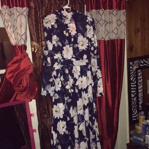 Floral turtle neck mAxi dress